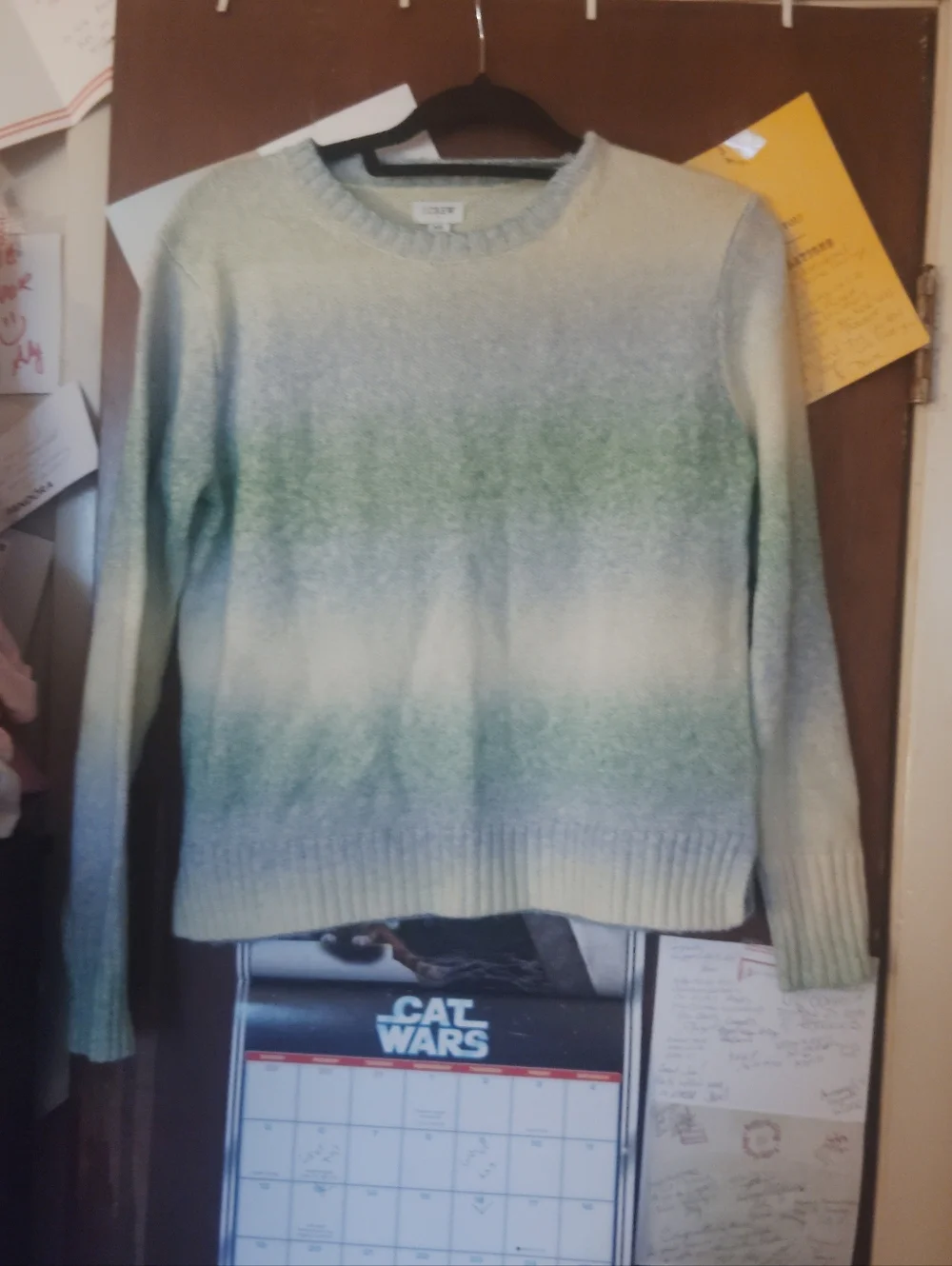 J.CREW Green/Blue Ombre Striped Sweater XS